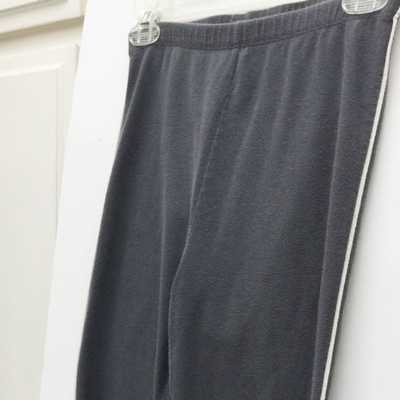 Marika Womans Capri Pants Gray White Leg Stripe Cool Max Cotton Stretch USA L - Picture 1 of 10